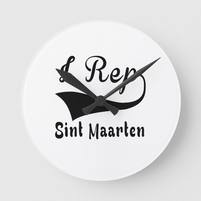 I Rep Sint Maarten Round Clock (Front)