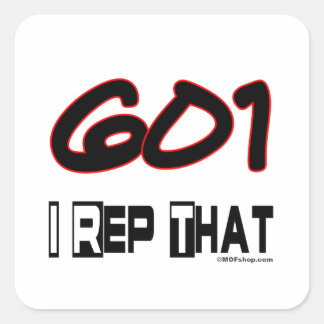 I Rep That 601 Area Code Square Sticker