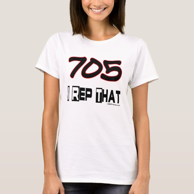 I Rep That 705 Area Code T-Shirt (Front)