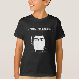 I Require Snacks Angry Cat Funny Meme  T-Shirt