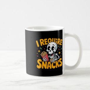 I Require Snacks Fun Halloween Skeleton Meme Fast  Coffee Mug