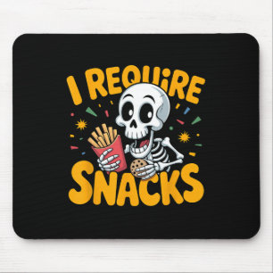I Require Snacks Fun Halloween Skeleton Meme Fast  Mouse Pad