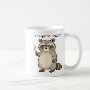 I Require Snacks Funny Mpy Raccoon Trash Meme Snac Coffee Mug