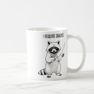 I Require Snacks Raccoon Funny Halloween Retro Ani Coffee Mug
