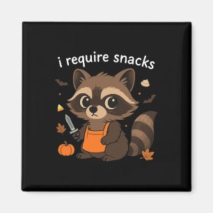 I Require Snacks Raccoon Halloween Costumes Funny  Magnet