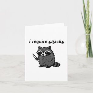 I Require Snacks Raccoon Shirt Men Women Funny Rac Card