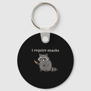 I Require Snacks Raccoon Shirt Men Women Funny Rac Keychain