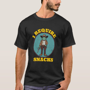 i Require Snacks Shirt Cowboy Frog Foodie Food Lov
