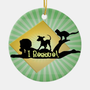 i RESCUE SILHOUETTE Ceramic Ornament