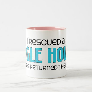 I Rescued a Bagle Hound (Female) Dog Adoption Two-Tone Coffee Mug