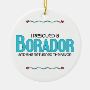 I Rescued a Borador (Female) Dog Adoption Design Ceramic Ornament