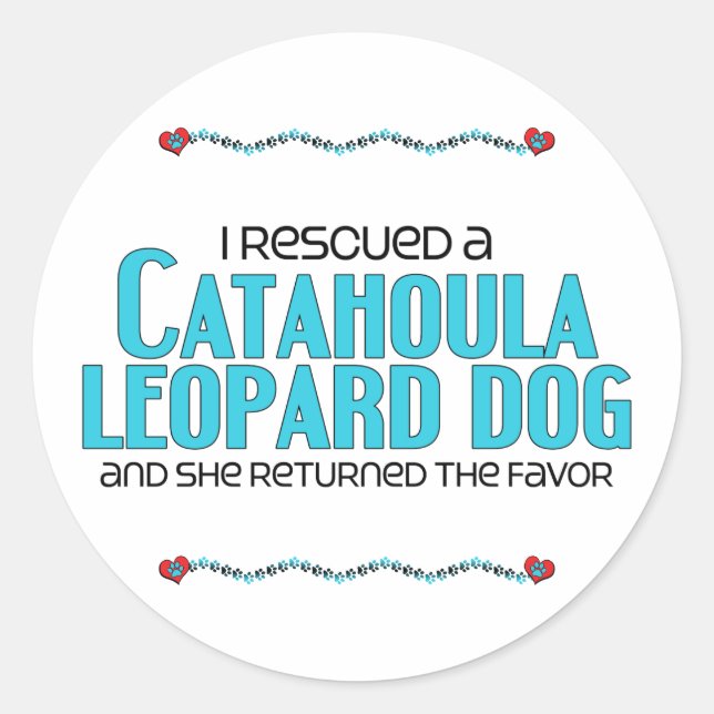 I Rescued a Catahoula Leopard Dog (Female Dog) Classic Round Sticker (Front)