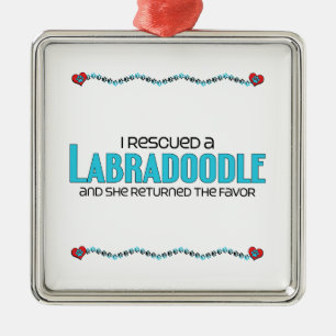 I Rescued a Labradoodle (Female) Dog Adoption Metal Ornament