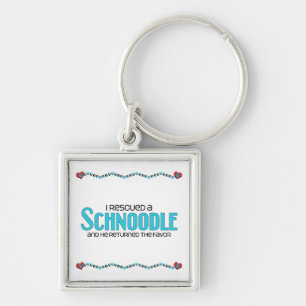 I Rescued a Schnoodle (Male) Dog Adoption Design Keychain