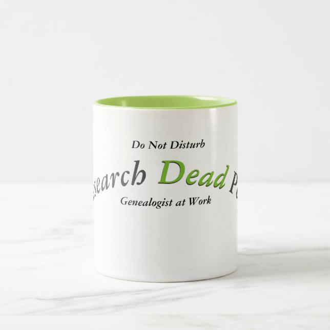I research dead people... Two-Tone coffee mug (Center)