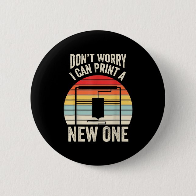 I Retro 3d Printer Can 2 Inch Round Button (Front)
