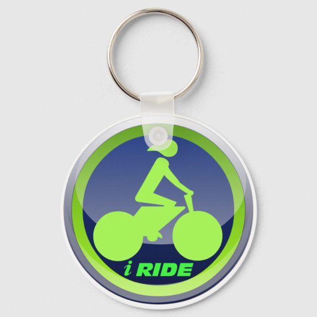 I Ride Cycling Keychain (Front)
