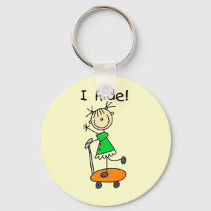 I Ride - Girl on Scooter Keychain