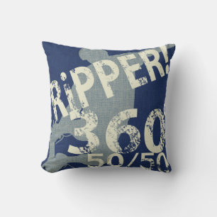 I Ripper Skateboard Pillow Navy Blues Reversible