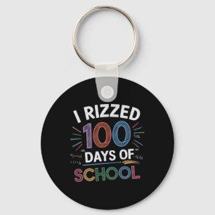 I Rizzed 100 Days Of School Funny 100th Day School Keychain