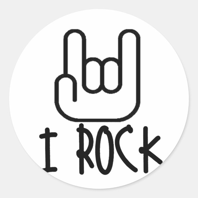 I Rock! Classic Round Sticker (Front)