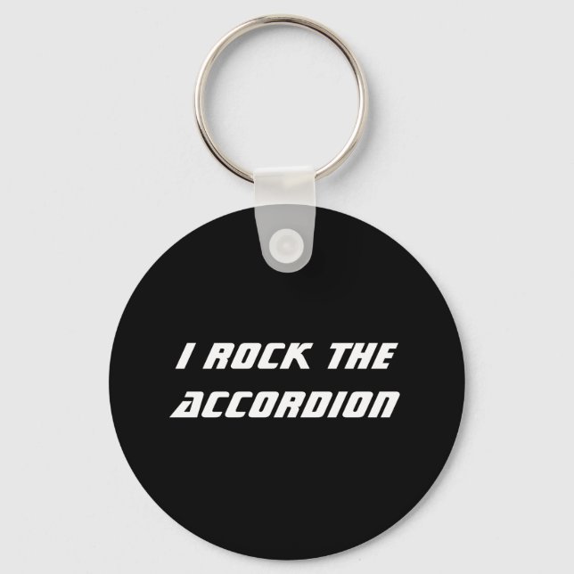 I Rock the Accordion Keychain (Front)