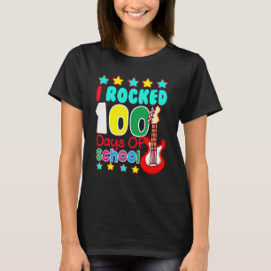 I Rocked 100 Days Of School Guitar  Music 100th Da T-Shirt