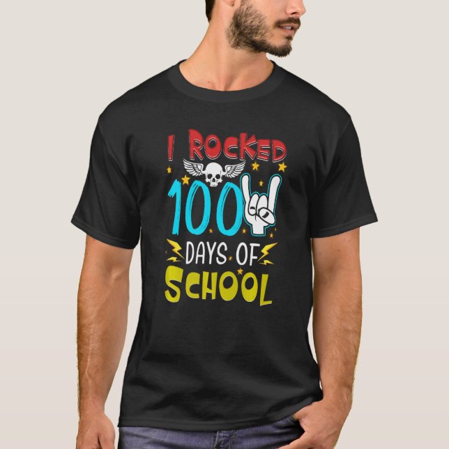 I Rocked 100 Days Of School  Student Kid's T-Shirt (Front)