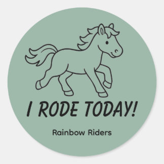 I Rode Green Classic Round Sticker