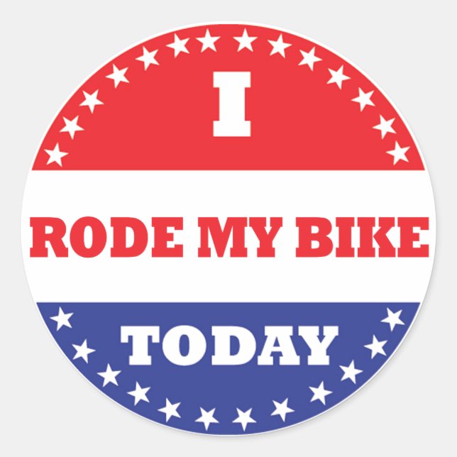 I Rode My Bike Today Classic Round Sticker (Front)