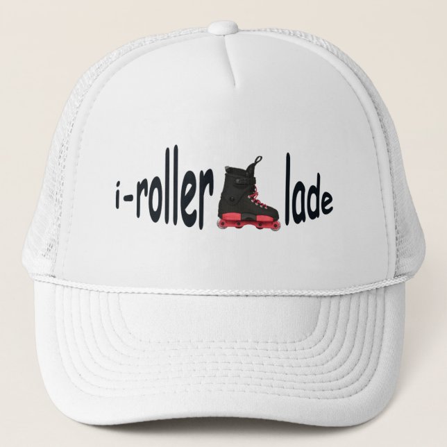 i-rollerblade Men's White Trucker Hat (Front)