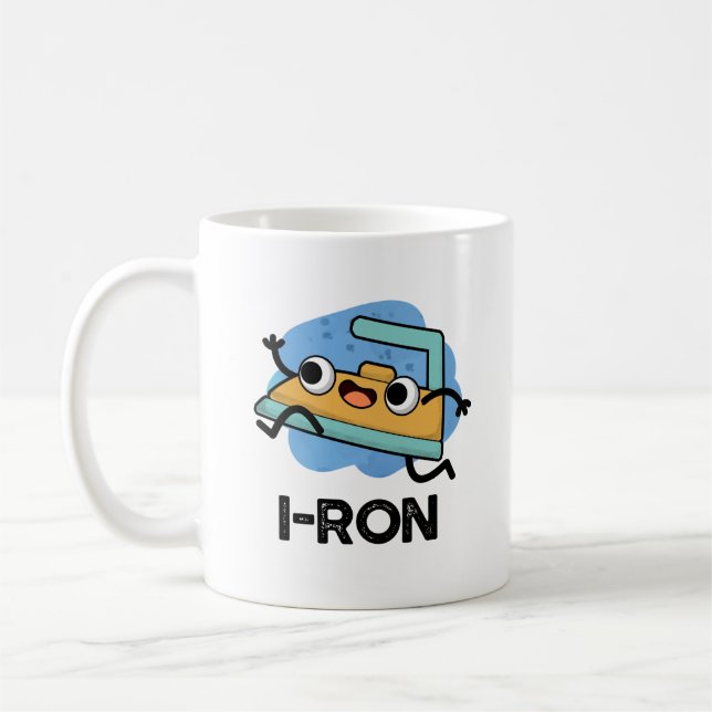 I-ron Funny Running Iron Pun  Coffee Mug (Left)
