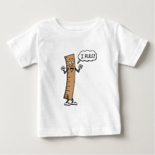 I Rule Cartoon Ruler Baby T-Shirt