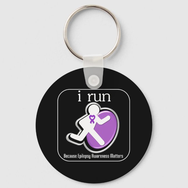 i Run Because Epilepsy Matters Keychain (Front)