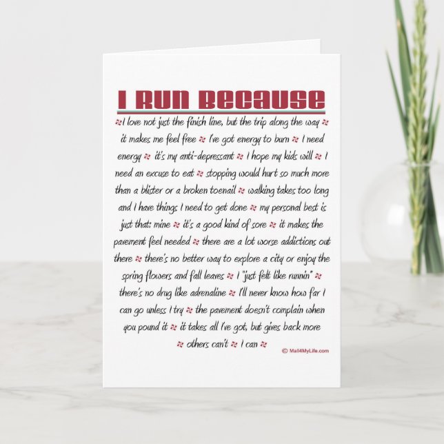 I Run Because - Good Luck Card (Front)