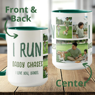 I Run Daddy Chases Funny Kids Photo Collage Mug