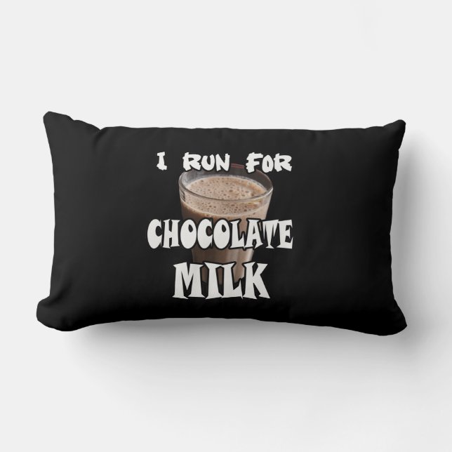 I Run for Chocolate Milk Running Lumbar Pillow (Front)