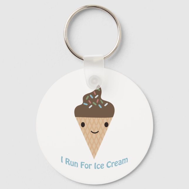 I run for Ice Cream Keychain (Front)