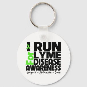 I Run For Lyme Disease Awareness Keychain
