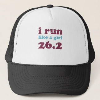 i run like a girl 26.2 trucker hat