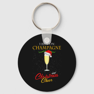 I Run On Champagne And Christmas Cheer Sparkling W Keychain
