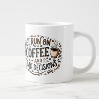 I Run On Coffee And Bad Decisions Funny Quote mug