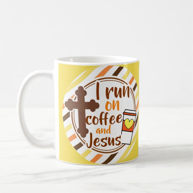 I run on Coffee and Jesus Christian Faith Mug (Left)