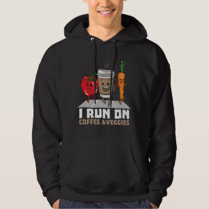 I Run On Coffee and Veggies Vegan Runner Vegetaria Hoodie