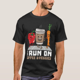 I Run On Coffee and Veggies Vegan Runner Vegetaria T-Shirt