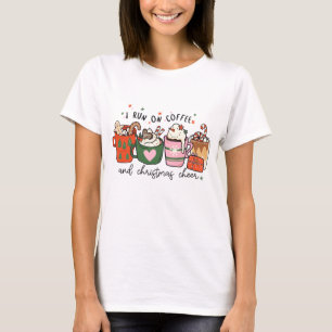 I Run On Coffee Christmas Cheer Funny Christmas T-Shirt