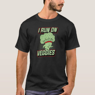 I Run On Veggies Plant Based Vegan Athlete Runner T-Shirt