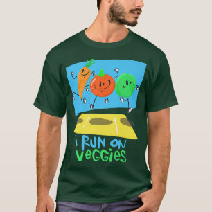 I Run on Veggies Vegan Vegetarian Runner T-Shirt