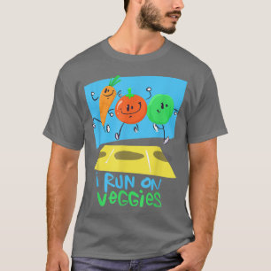 I Run on Veggies - Vegan Vegetarian Runner T-Shirt