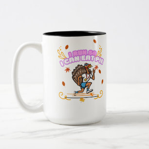 I Run So I Can Eat Pie Turkey Trot Runne Two-Tone Coffee Mug